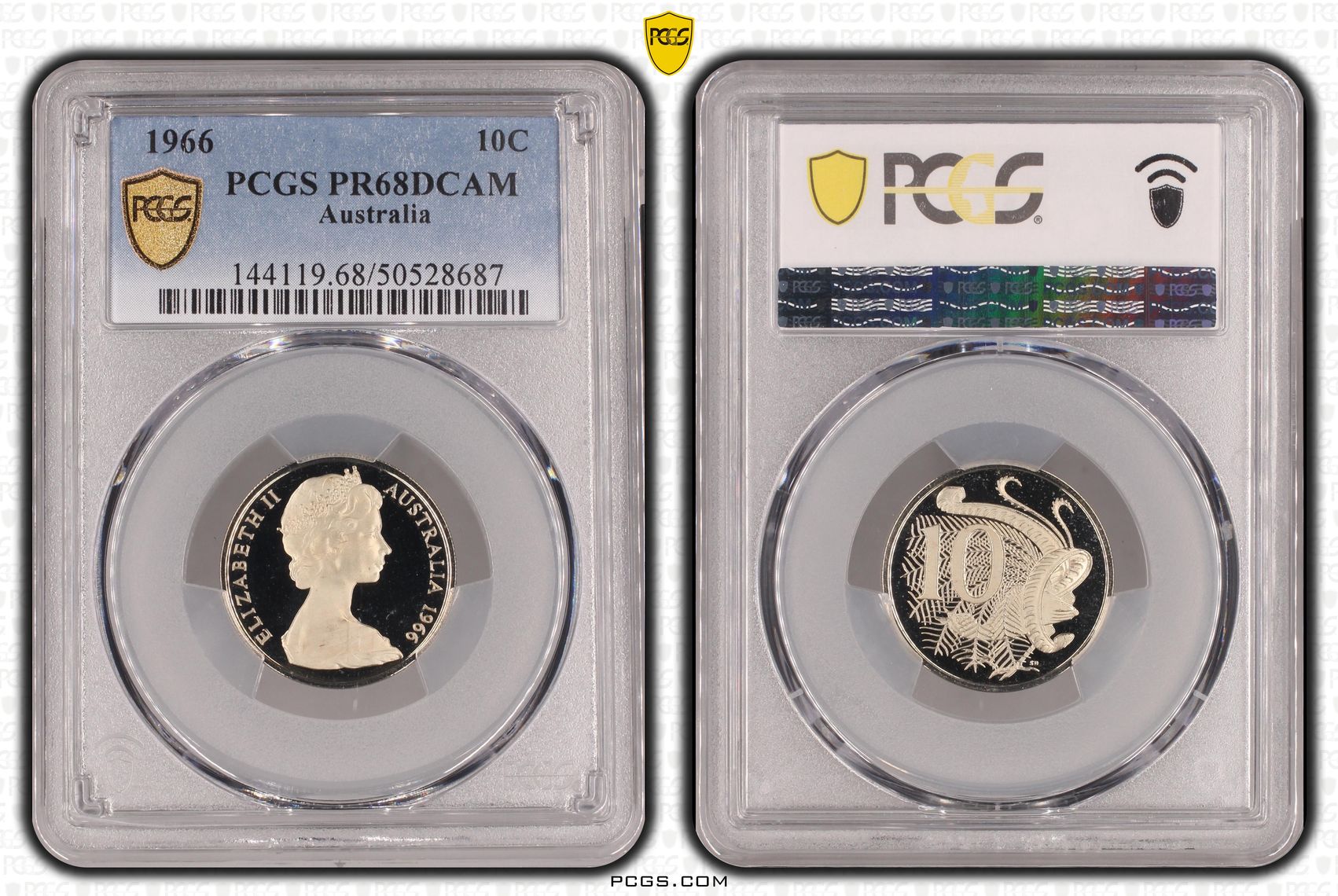 Ten Cent, 1966, Pcgs Pr68dcam