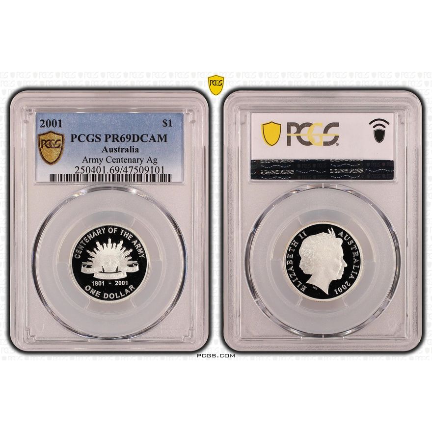 Army Centenary Silver, One Dollar, 2001, PCGS PR69DCAM