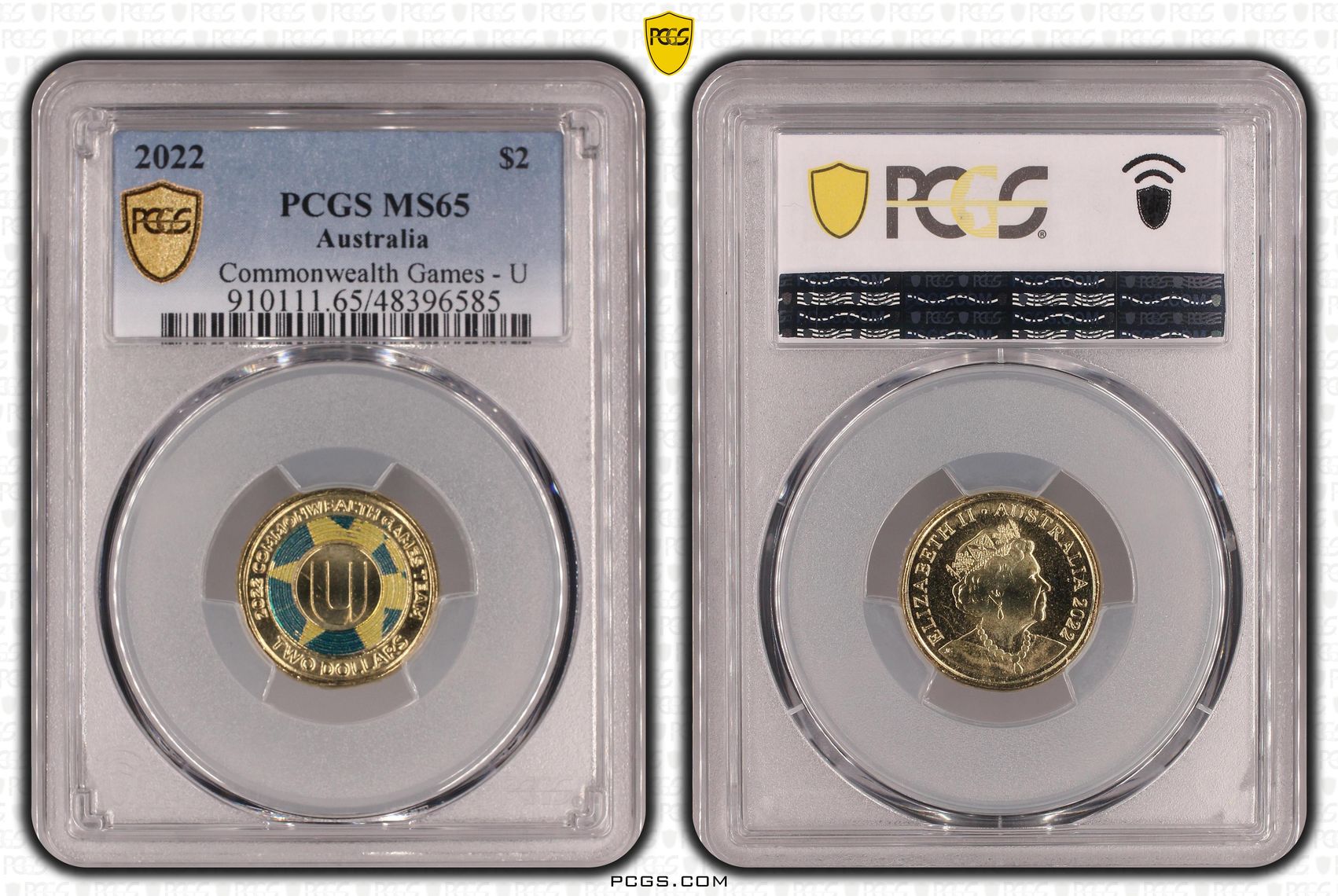 Elizabeth II, Commonwealth Games - U, Two Dollar, 2022, PCGS MS65