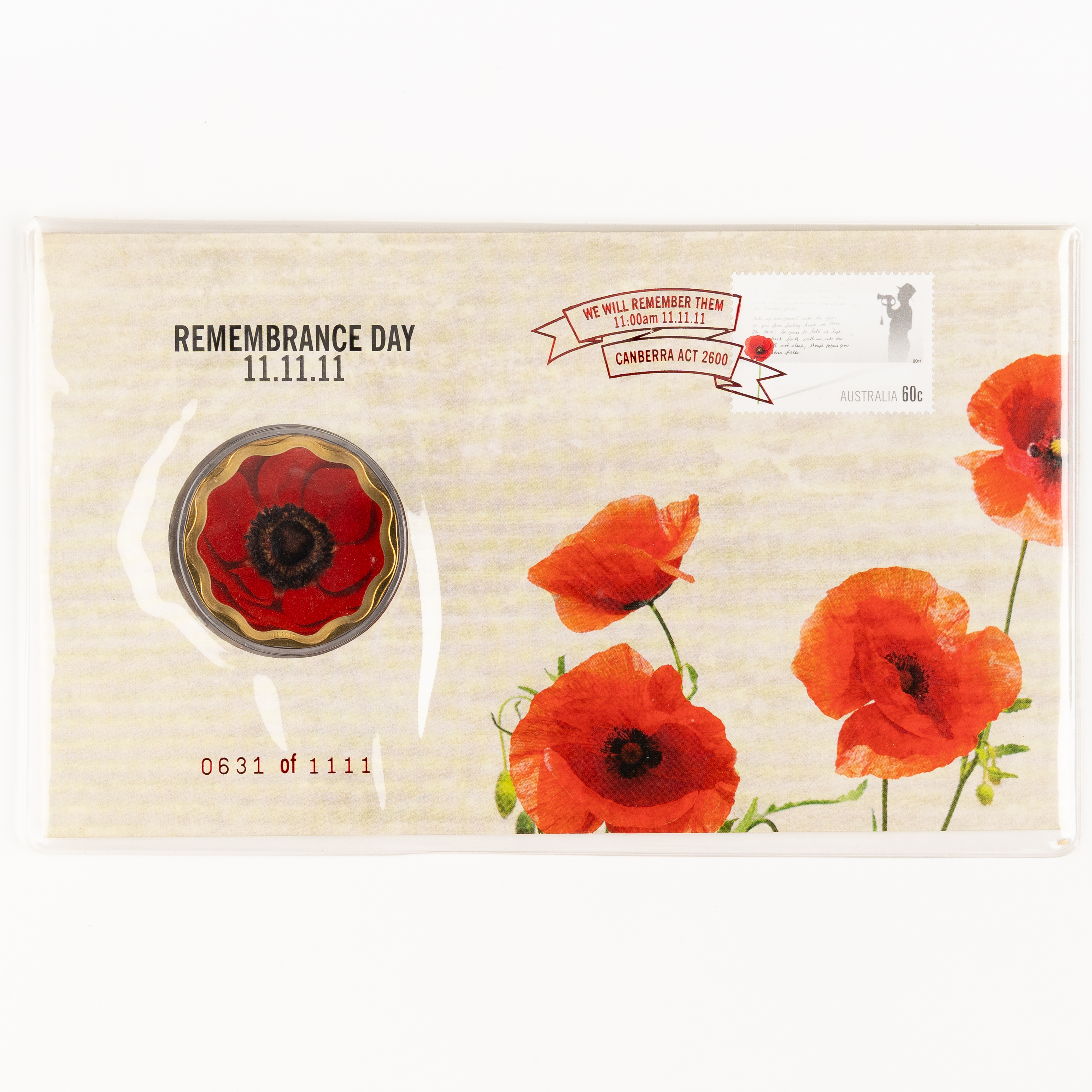 156 · Elizabeth II, Remembrance Day, Five Dollars, 2011,  UNC