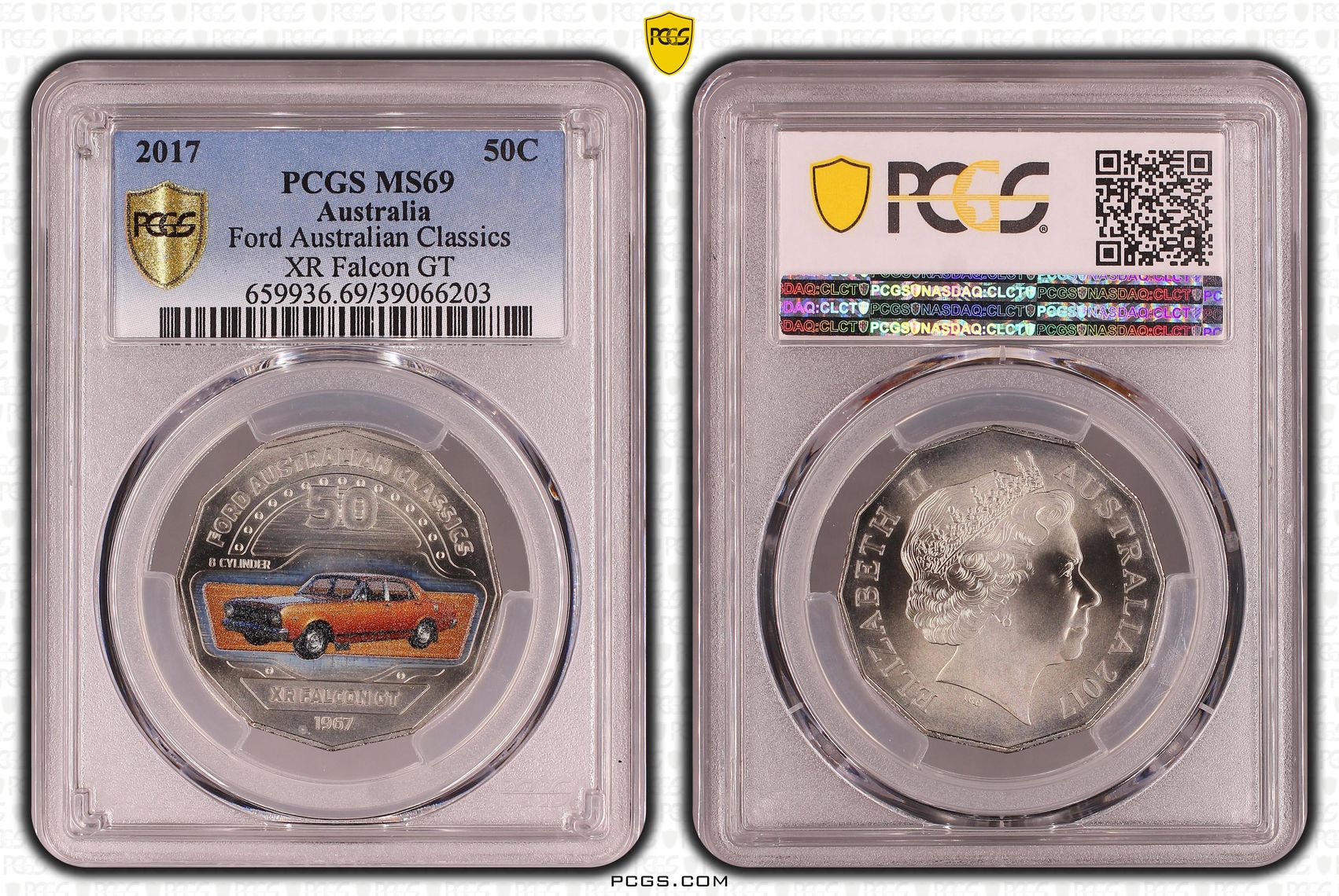 350 · Ford Australian Classics - XR Falcon GT, Fifty Cent, 2017, PCGS MS69