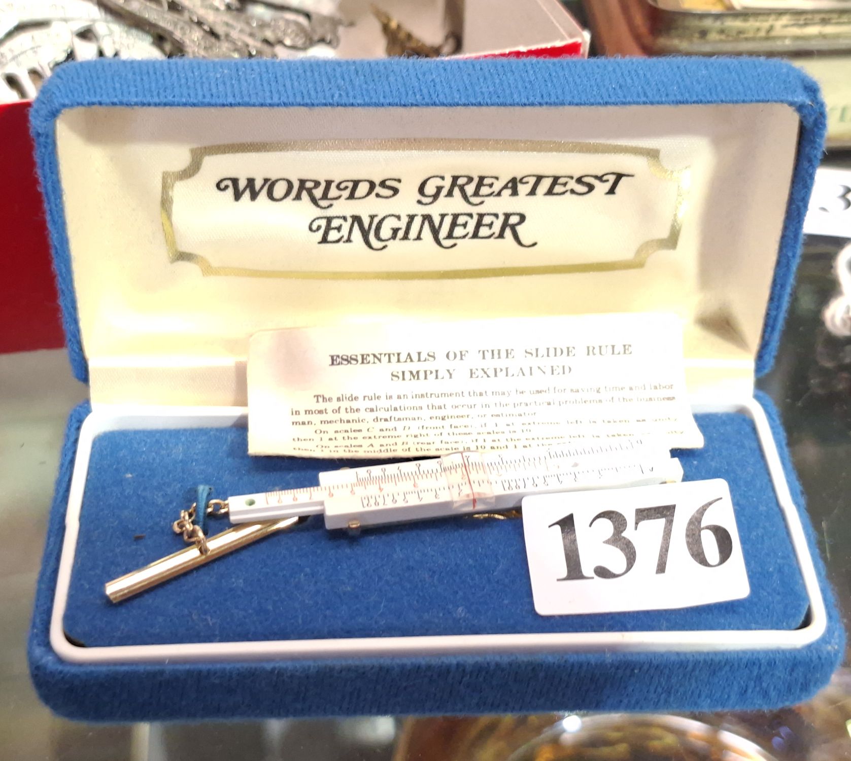 1376 · VINTAGE SLIDE RULE TIE CLIP