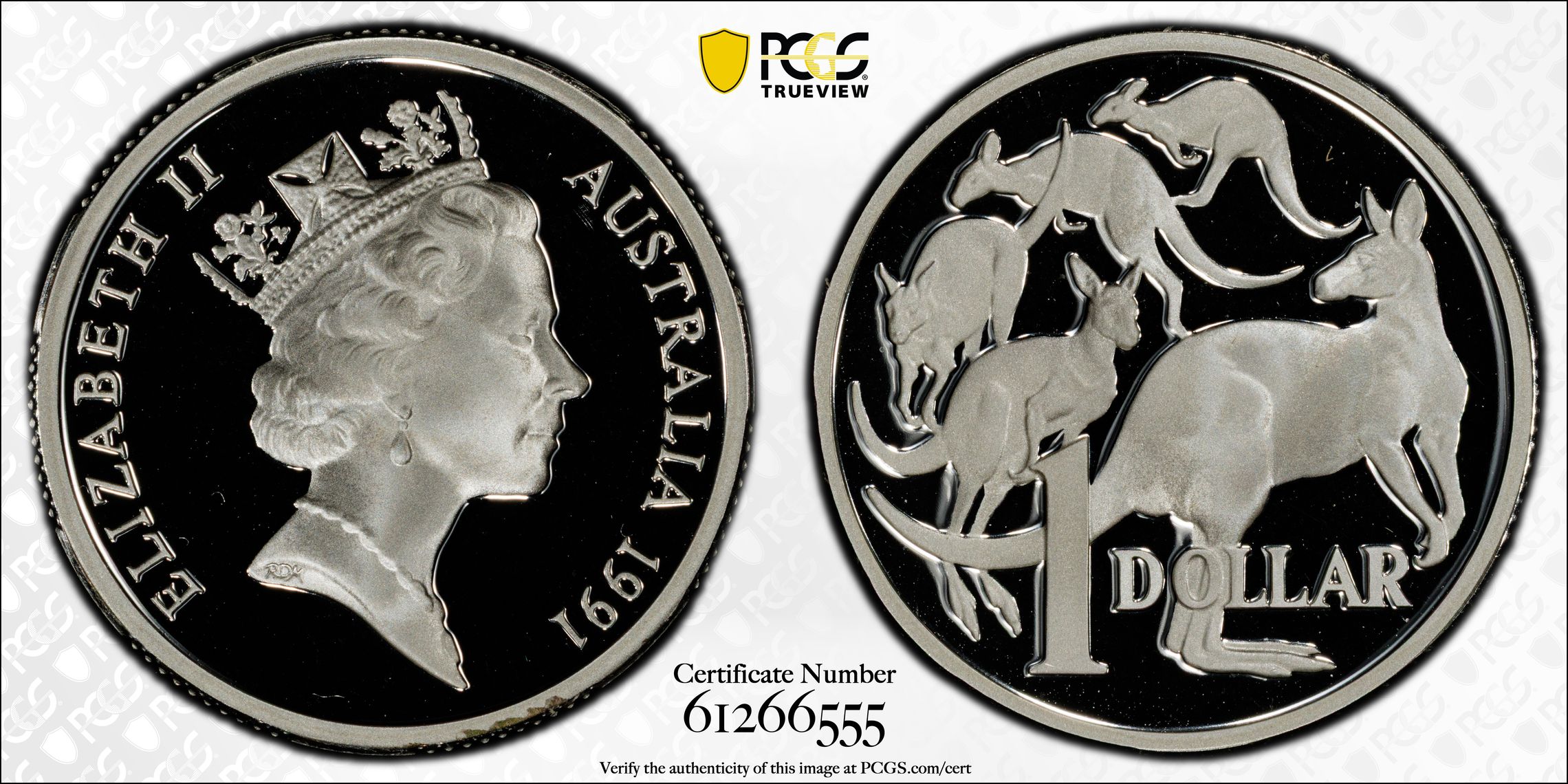Silver, One Dollar, 1991, PCGS PR69DCAM