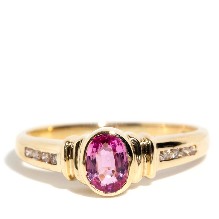 9 Carat Pink Sapphire and Diamond Ring,