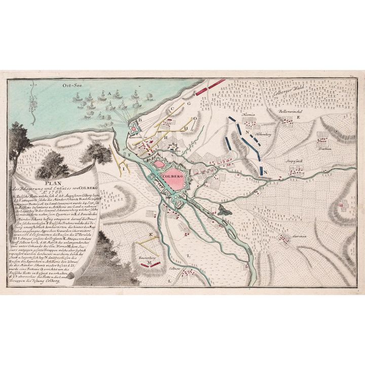 Plan der Belagerung und Entzases von Colberg A. 1760