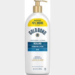 GOLD BOND HEALING HYDRATING LOTION WITH ALOE MOISTURIZES, HEALS & SMOOTHS DRY SKIN, DELIVERS IMMEDIATE 24-HOUR HYDRATION, VALUE SI