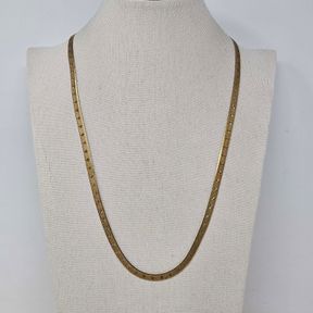 Vintage Atomic Star Gold Sterling Herringbone 24" Chain