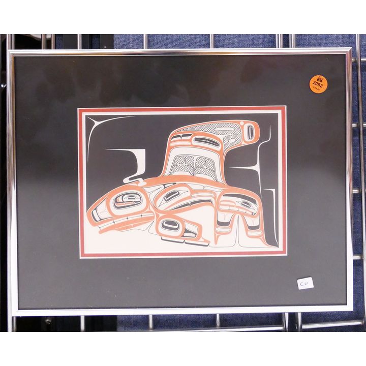 Robert Davidson Killer Whale Print Framed- 11x14''