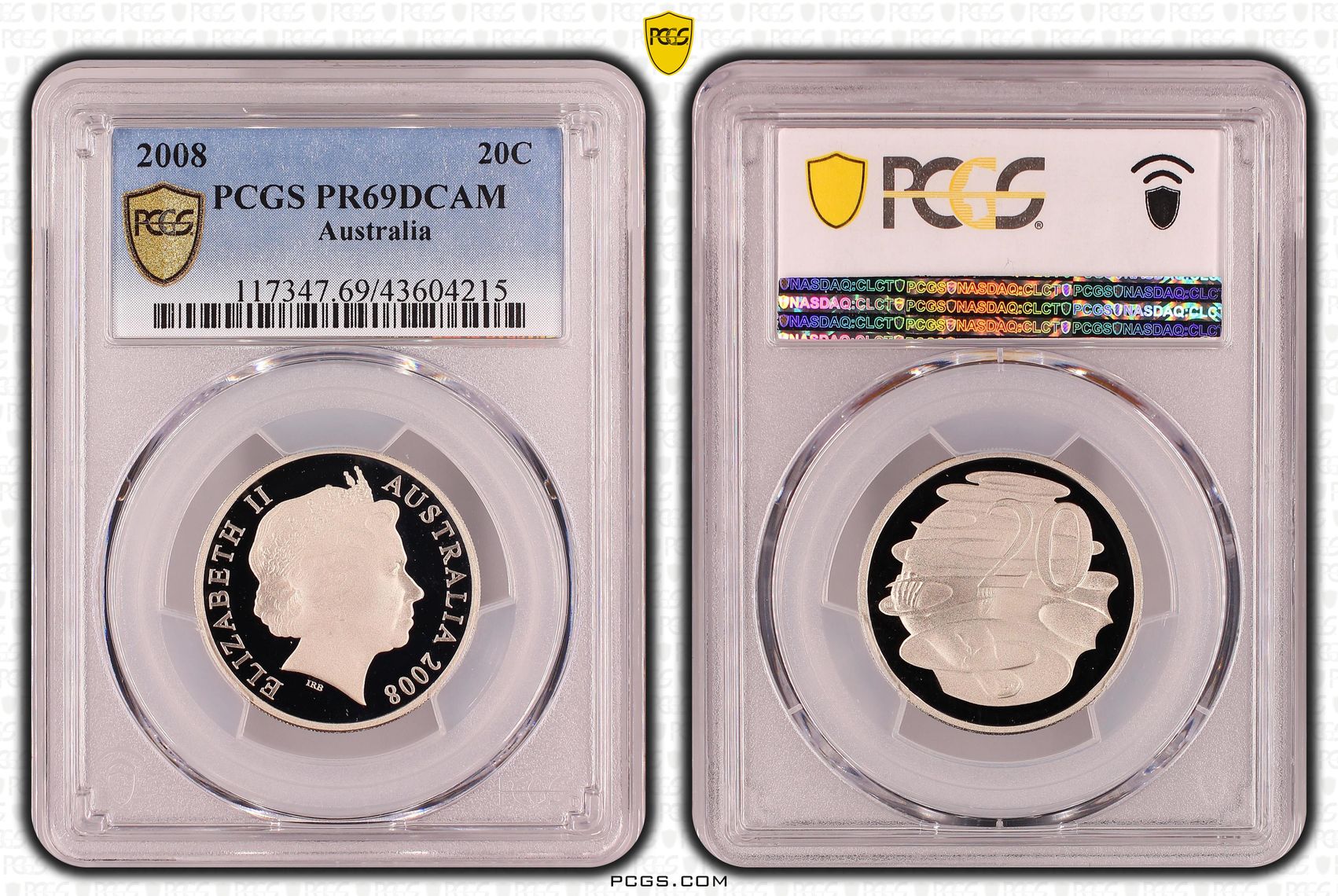 Twenty Cent, 2008, PCGS PR69DCAM