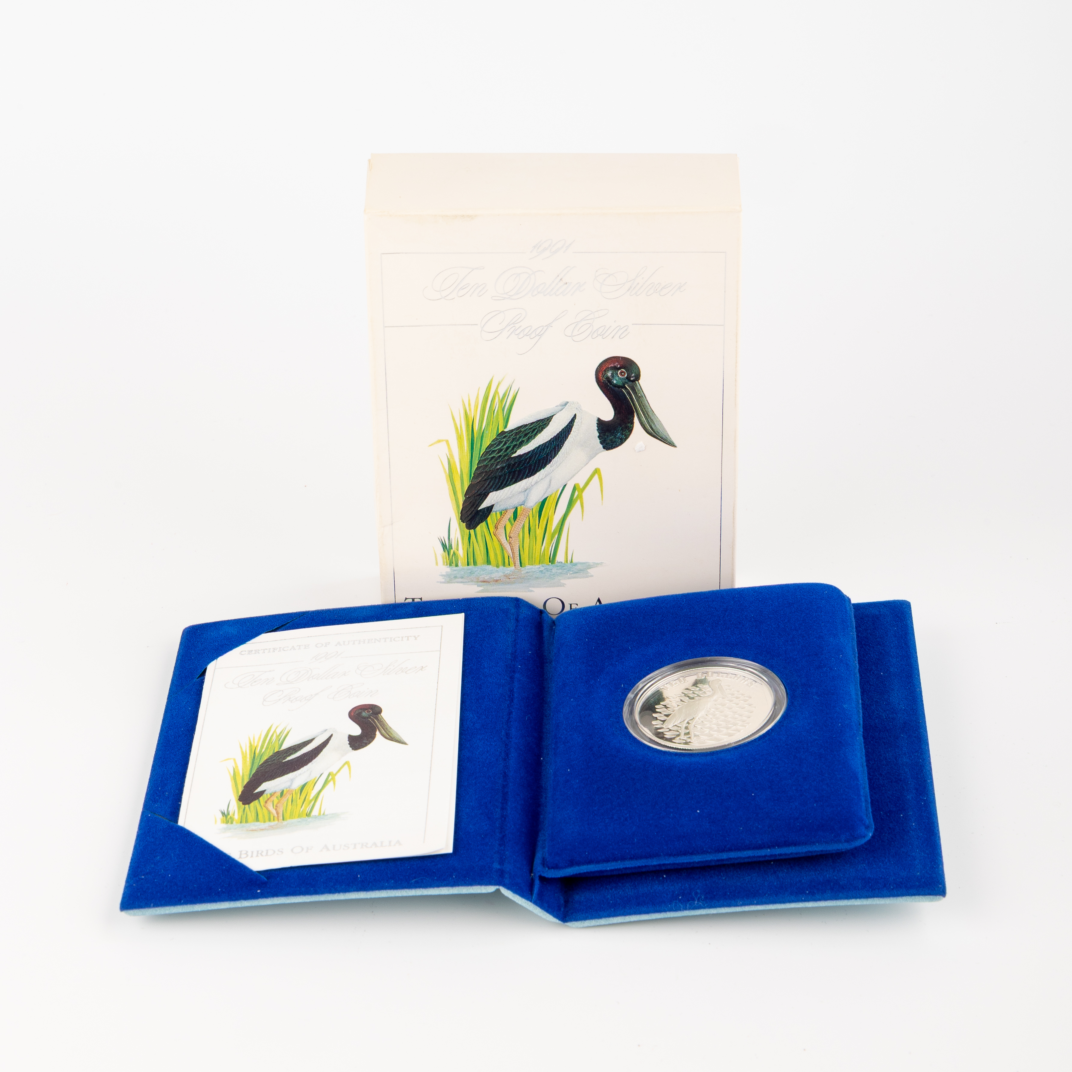 Birds of Australia Silver Proof Coin - Jabiru, Ten Dollars, 1991, PCGS