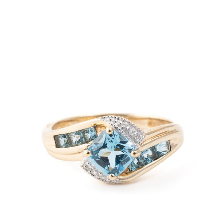 Topaz & Diamond 9ct Gold Ring