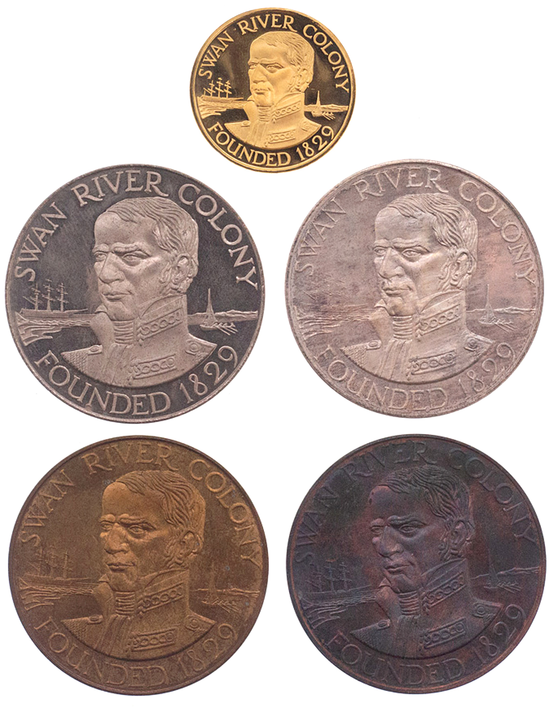 150th Anniversary Swan Rive, Historical Medals, 1979, UNC