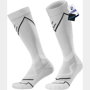 BRISIRA COMPRESSION SOCCER SOCKS MEN WOMEN COOLMAX BAMBOO VISCOSE KNEE HIGH SOCKS FOR BASEBALL ATHLETIC CUSHION & COOLING SZ LG