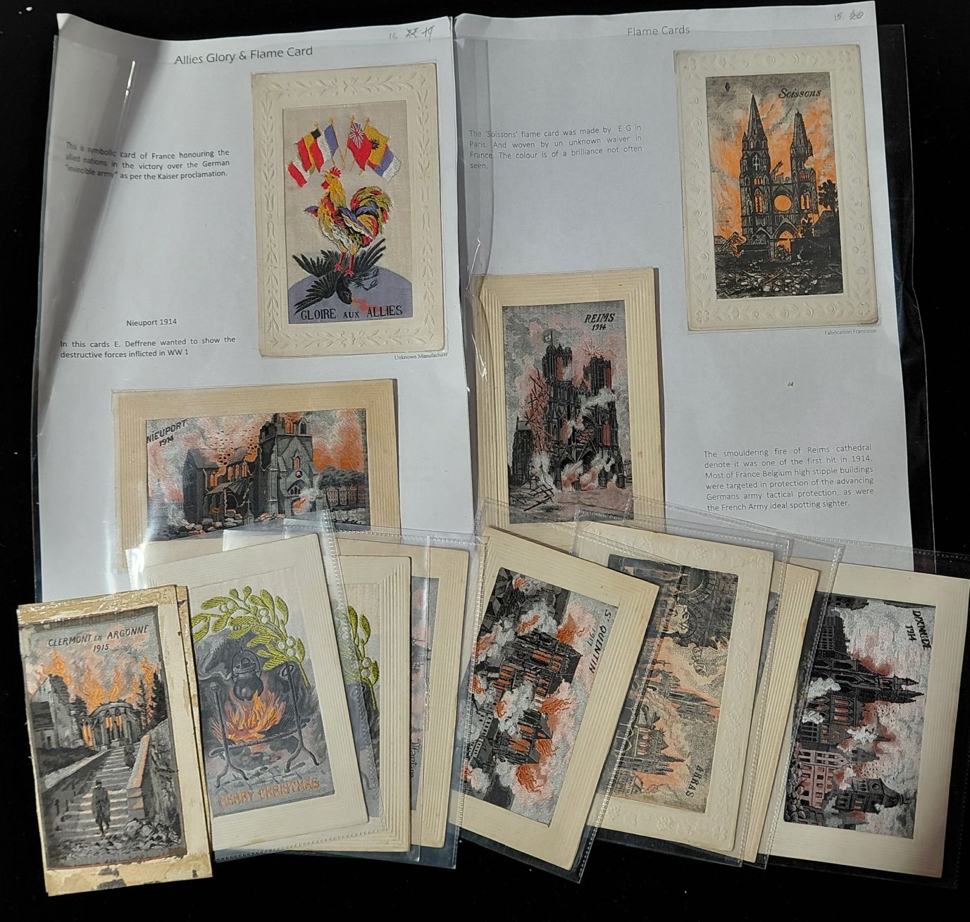 341 · SILK POSTCARDS - FLAME CARDS