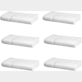 AMAZONCOMMERCIAL PREMIUM 100% COTTON BATH MAT SET - PACK OF 6, 20 X 30 INCHES, 684 GSM, WHITE 3 PCS