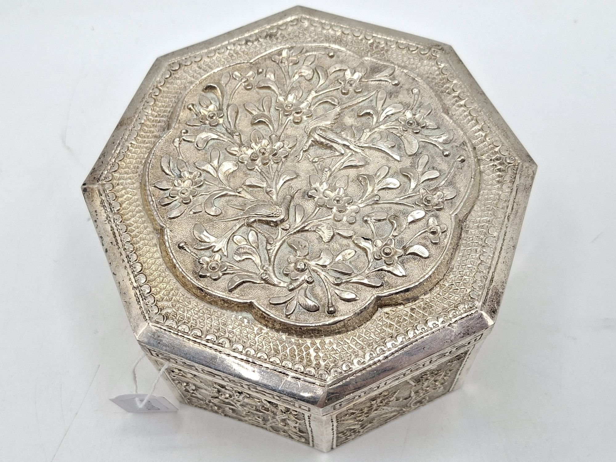 182 · OCTAGONAL SILVER PLATE BOX