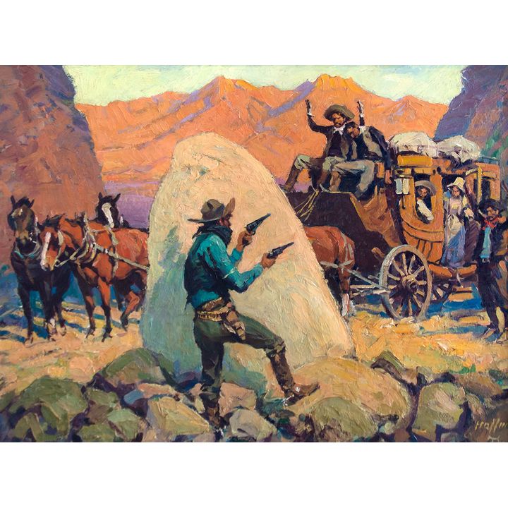 Stagecoach Holdup by Frank Hoffman (1888-1958)