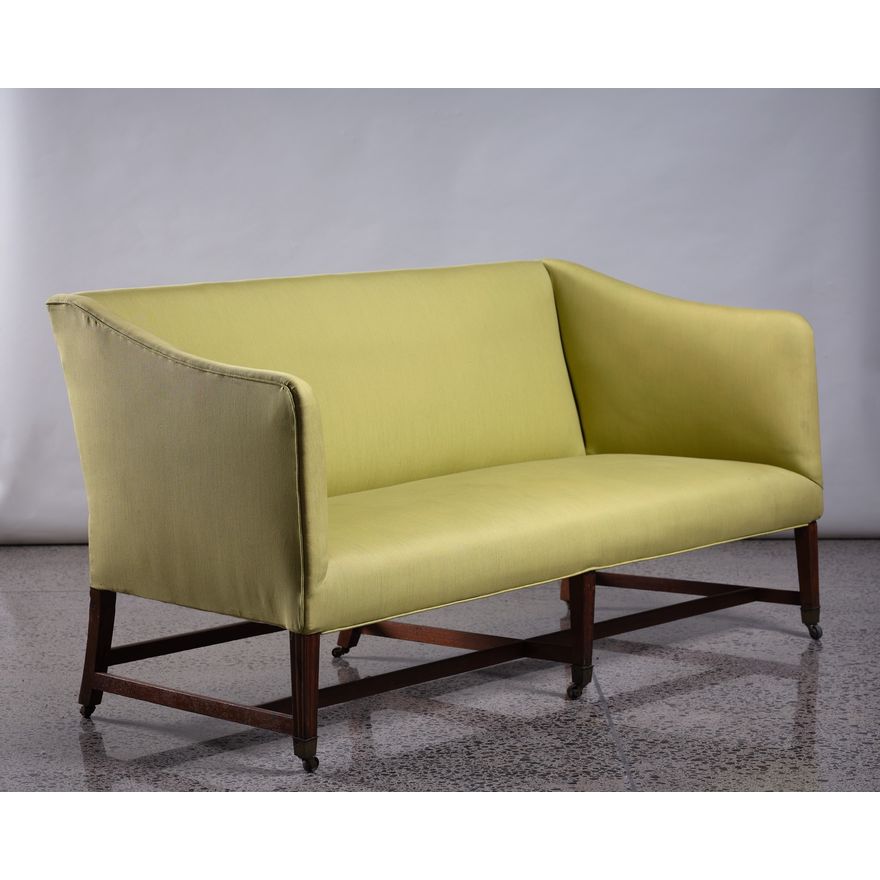 A Georgian three-seater upholstered sofa