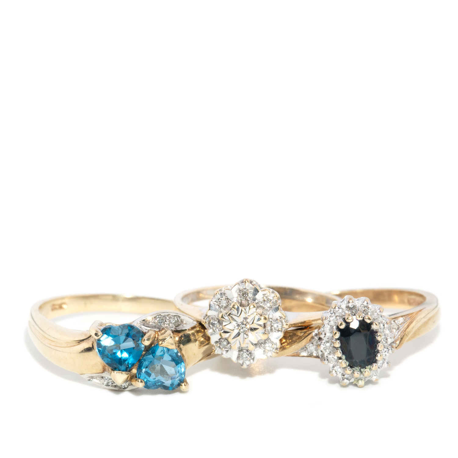 Assortment of 9 carat Gold Rings