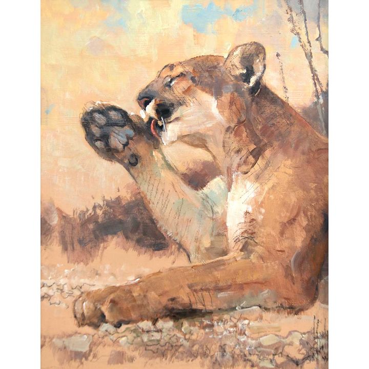 Contented Cat by Bob Kuhn (1920-2007)