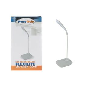 Home Quip Flexlite USB Rechargeable Flexible Desk Light White light grey|