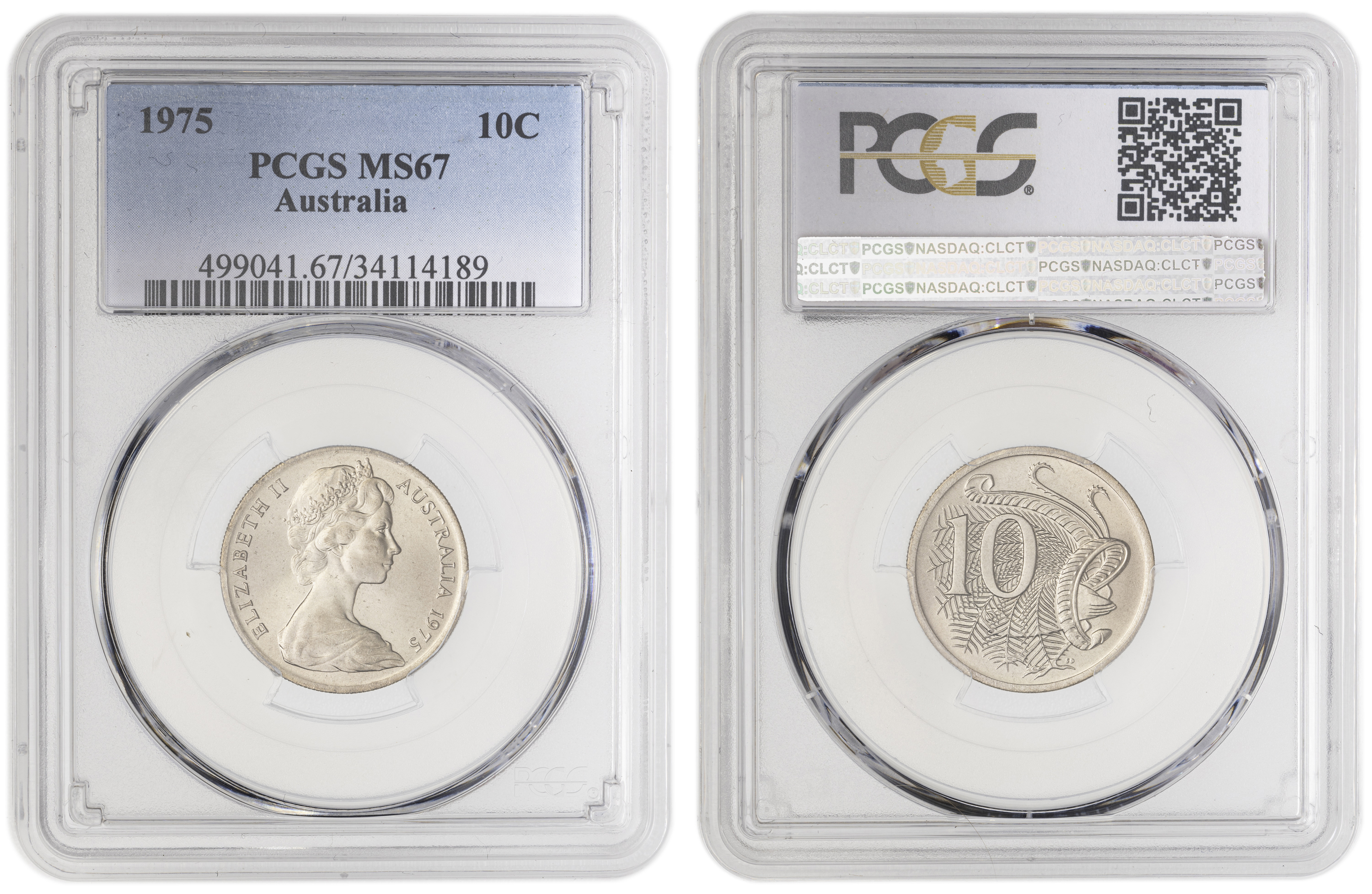 , Ten Cent, 1975, PCGS MS67