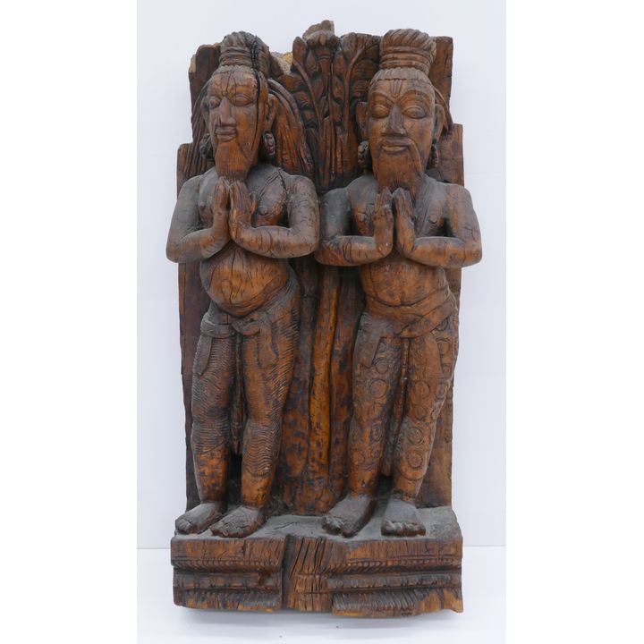 Indian 19th Cent. Wood Temple Fragment