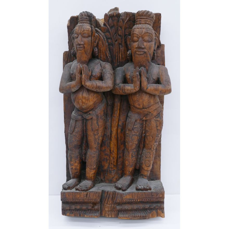 Indian 19th Cent. Wood Temple Fragment