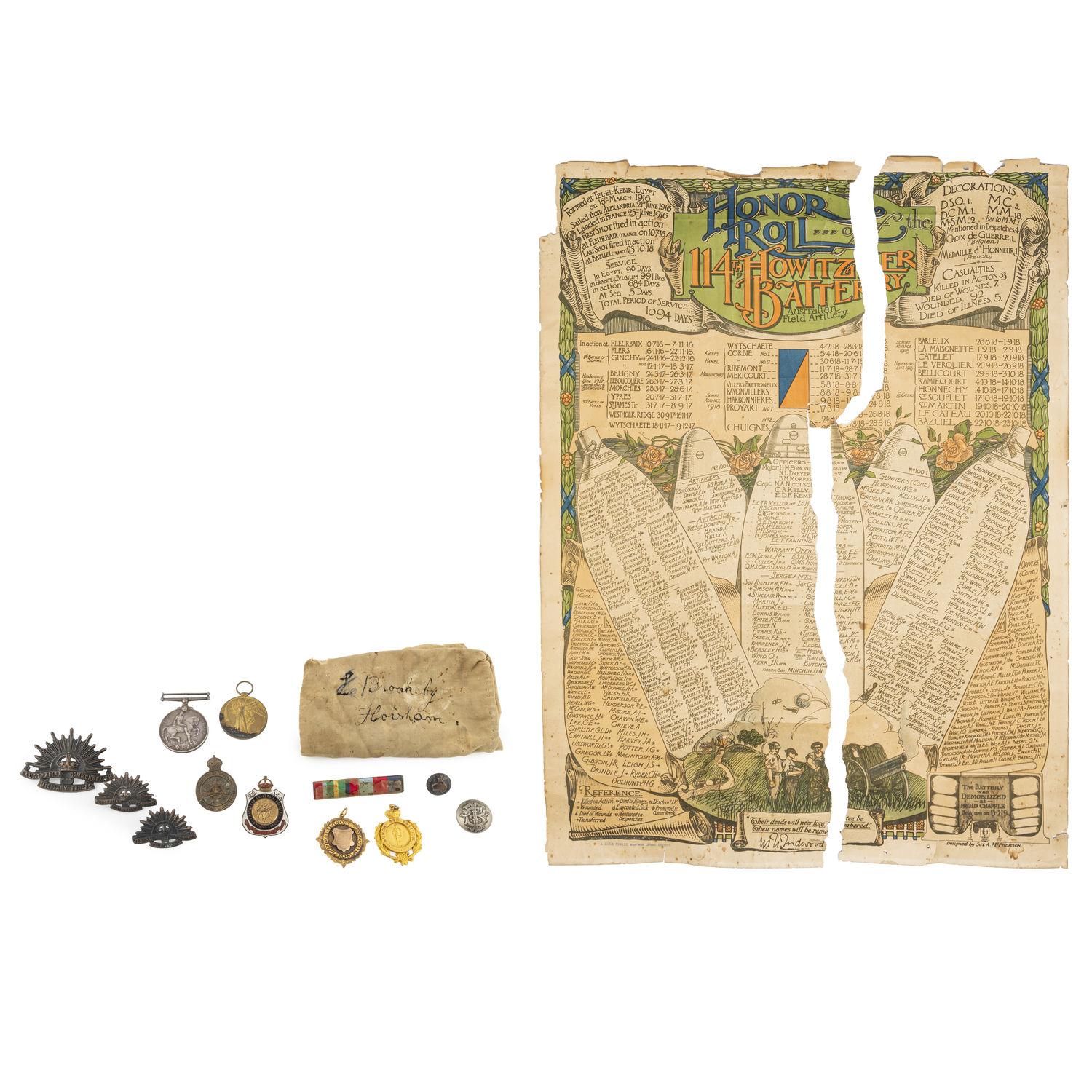 Pair + Associated Items, WWI, VF - EF
