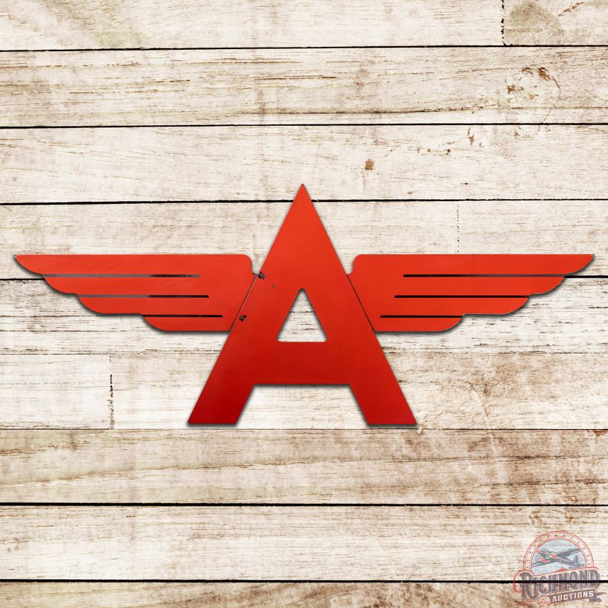 Flying A Gasoline Die Cut SS Porcelain Sign