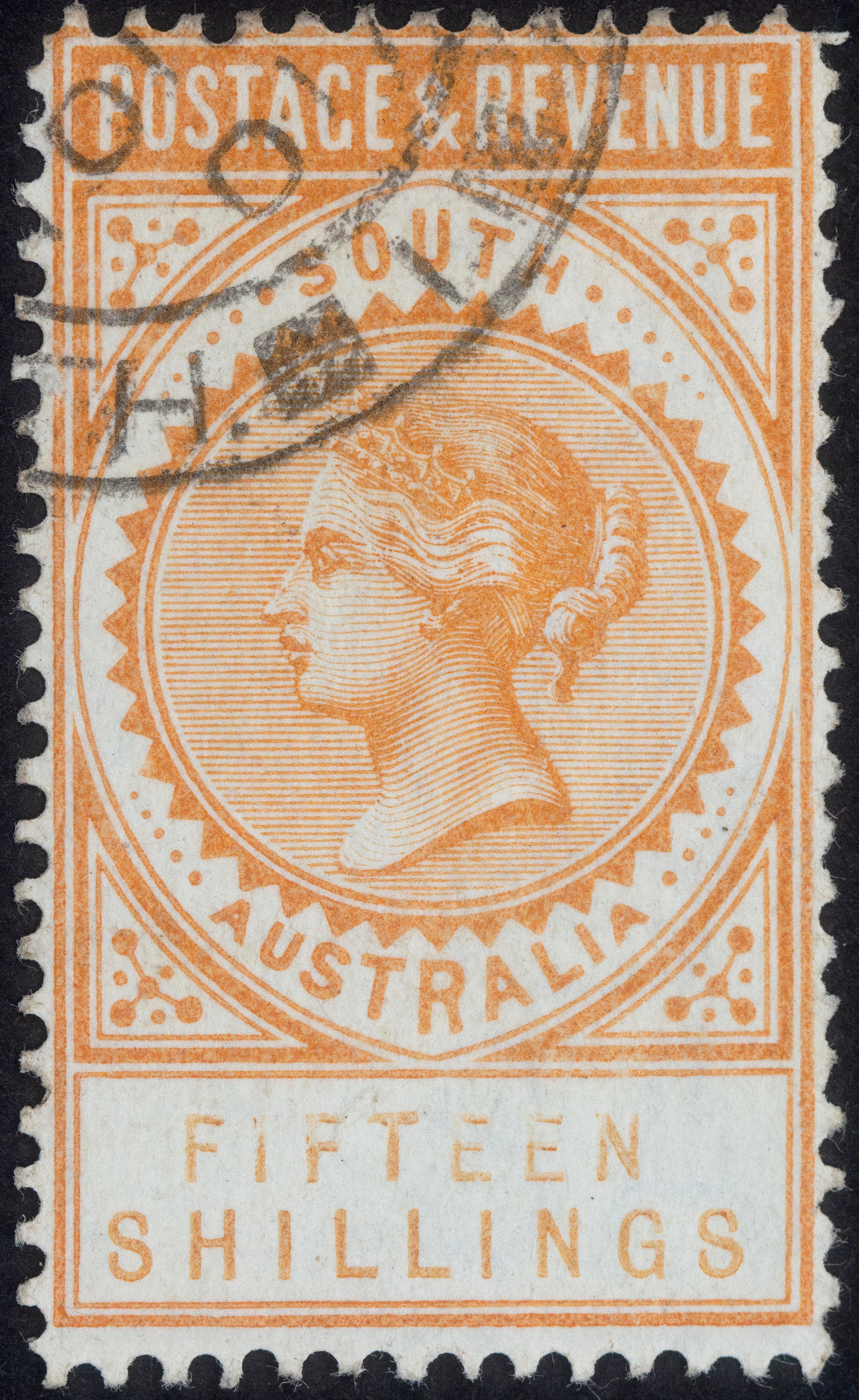 Fifteen Shillings, Brownish Yellow, 1886, FU