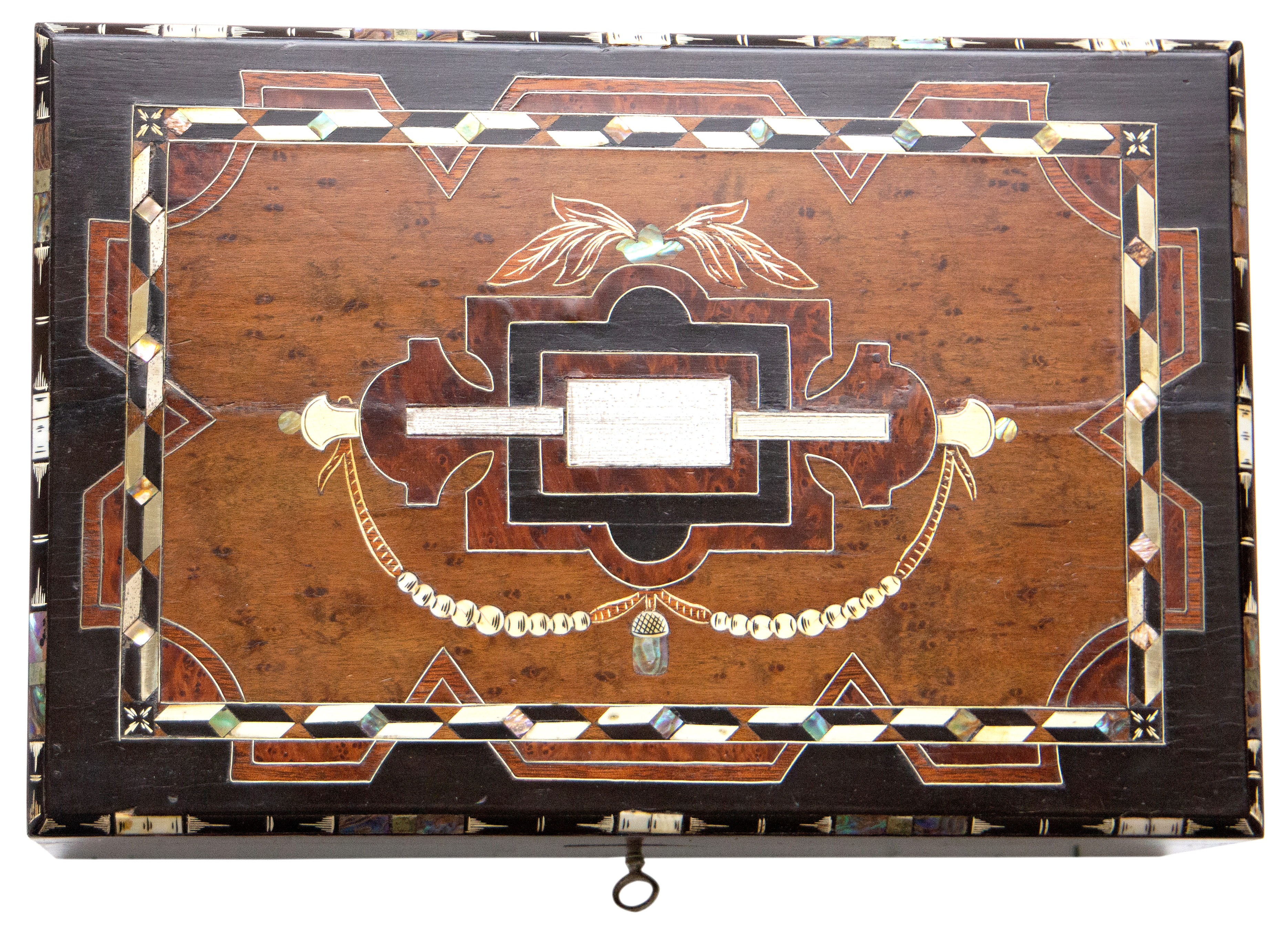 222 · Great Britain, Pens and Writing Memorabilia, Inlaid Gentleman's Campaign Writing Slope, c.1880 - 1900, VGC