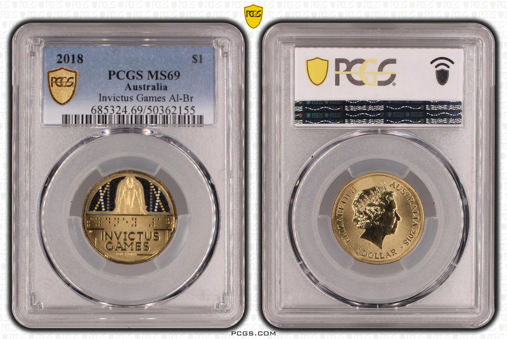 Invictus Games Al-Br, One Dollar, 2018, PCGS MS69