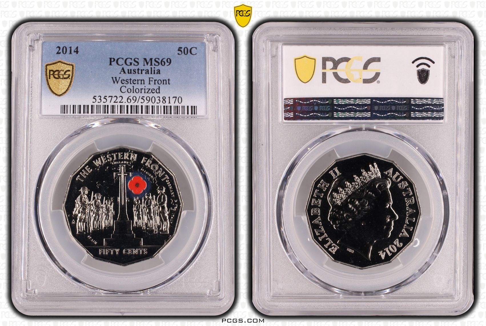 Western Front Colorized, Fifty Cent, 2014, PCGS MS69