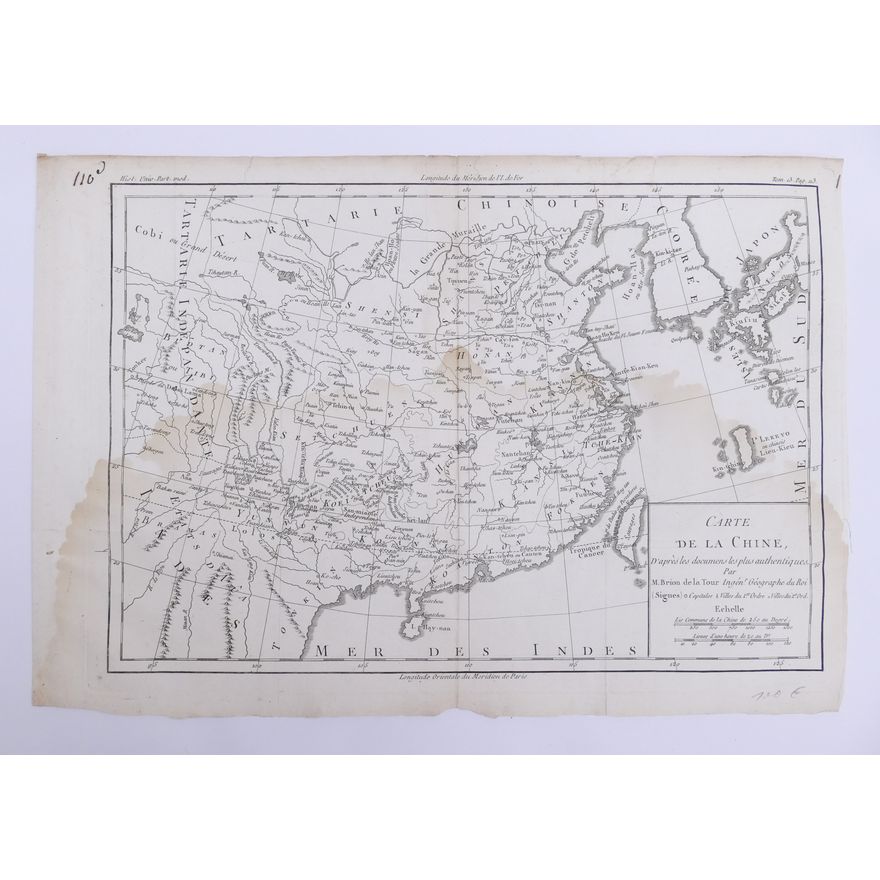 Brion de la Tour, Carte de la Chine. c.1750