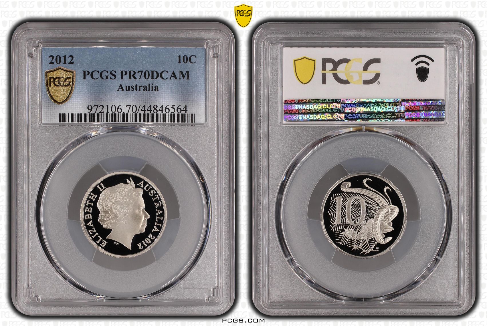 454 · 2012 Australia Ten Cent, 10c PCGS - PR70DCAM POP 51/0 -564