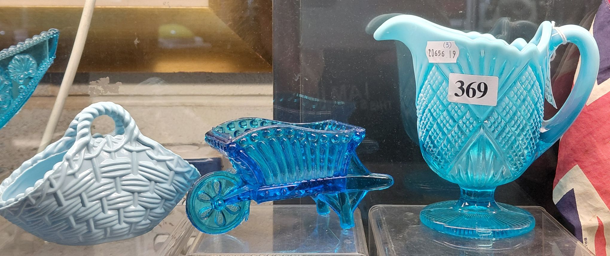 369 · THREE PIECES OF PRESS MOULDED GLASS