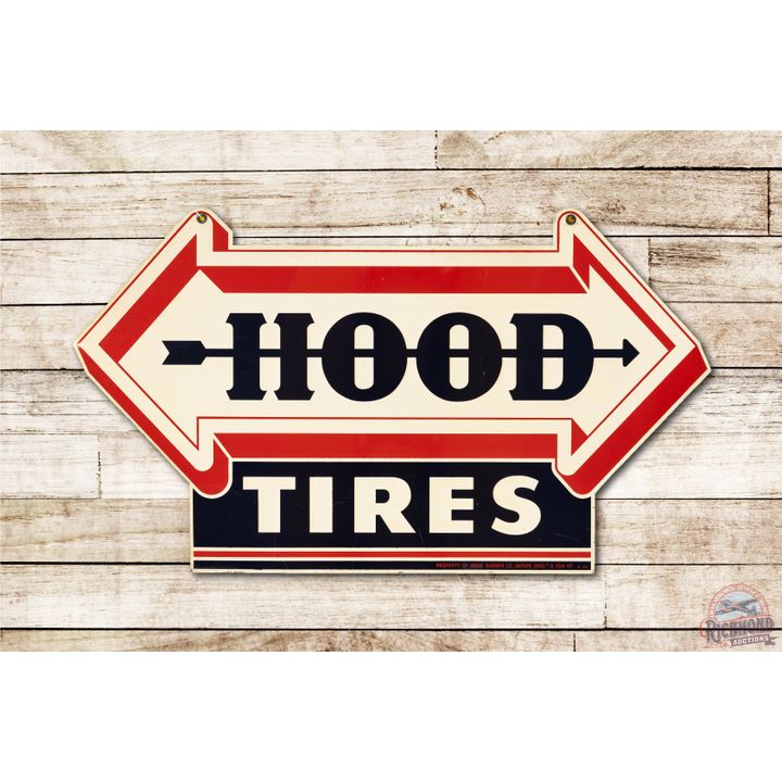 Hood Tires & Arrow Logo Metal Sign TAC 9 & 8.9