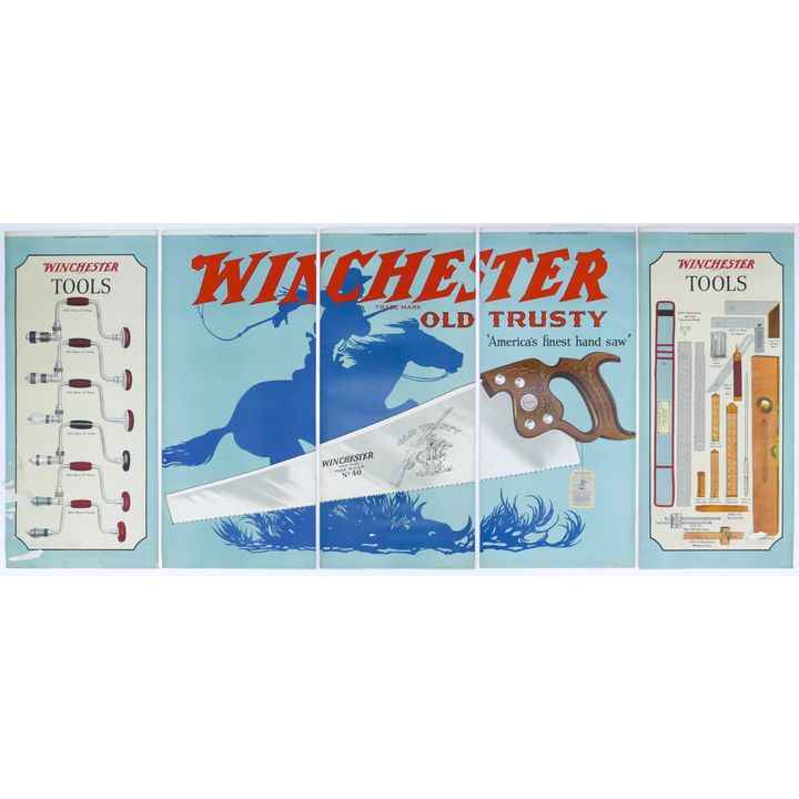 1920's Winchester 5 Panel Advertising Double Sided Sign- Tools/Paint