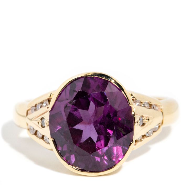 Diamond & Colour Change Synthetic Sapphire 9ct Gold,