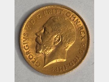 1912 GEORGE V LONDON MINT GOLD HALF SOVEREIGN