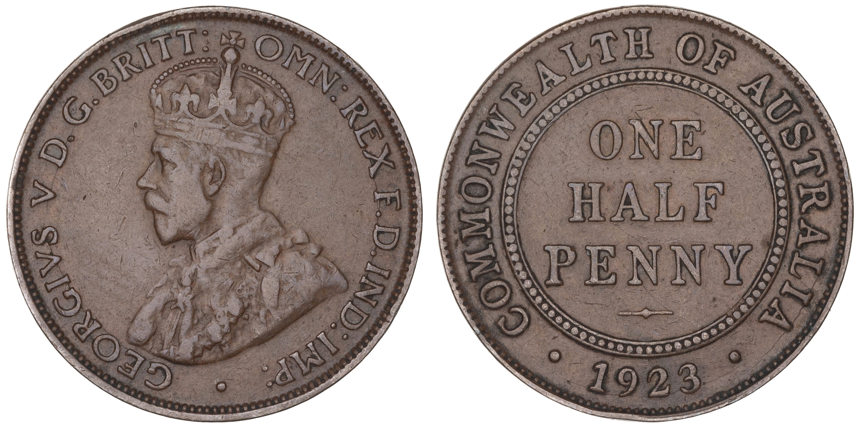 George V, Halfpenny, 1923, VG