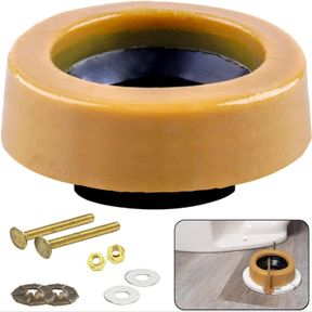 1 PACK LASCO 04-3314 TOILET BOWL EXTRA THICK WAX RING WITH BRASS BOLTS, REINFORCED URETHANE CORE AND POLYETHYLENE FLANGE FOR 3-INC