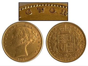 1861 T OVER V IN VICTORIA SHIELD SOVEREIGN