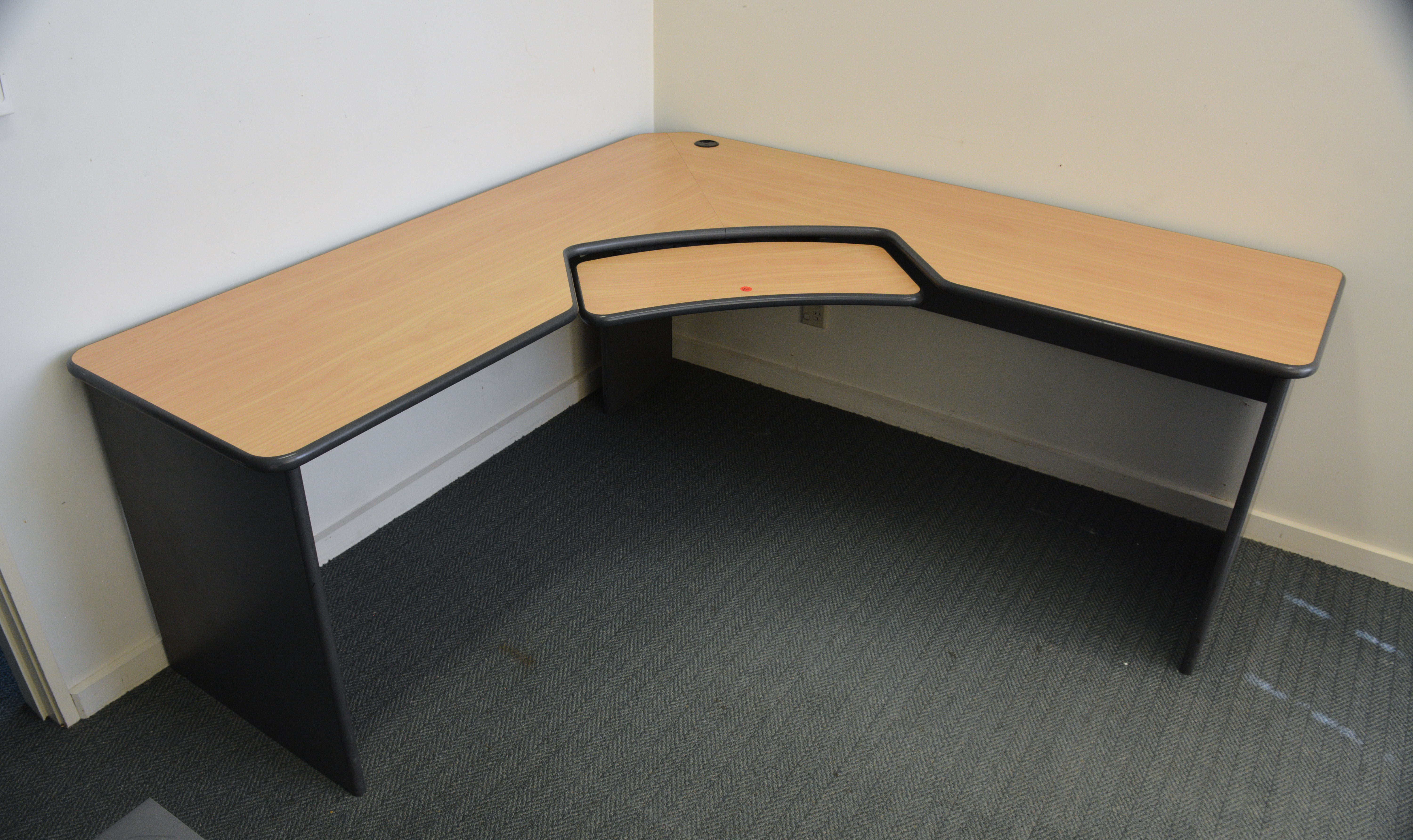 Wood Corner Desk with Keyboard Section — NZ auction result