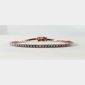 9CT ROSE GOLD TENNIS BRACELET WITH 0.500CT DIAMONDS - 51929/3466