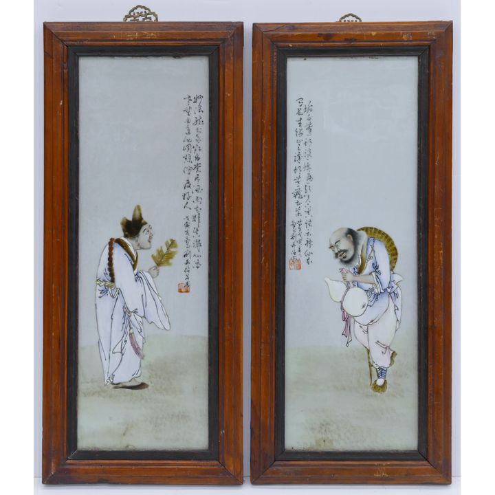 Liu Xiren Attr. Pair Republic Porcelain Plaque