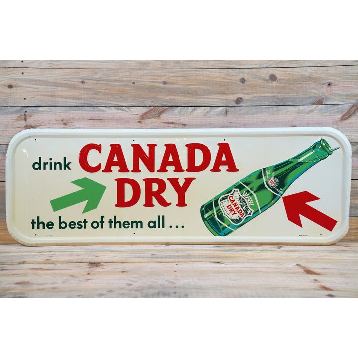 Drink Canada Dry Single Sided Tin Embossed Metal Sign TAC 9