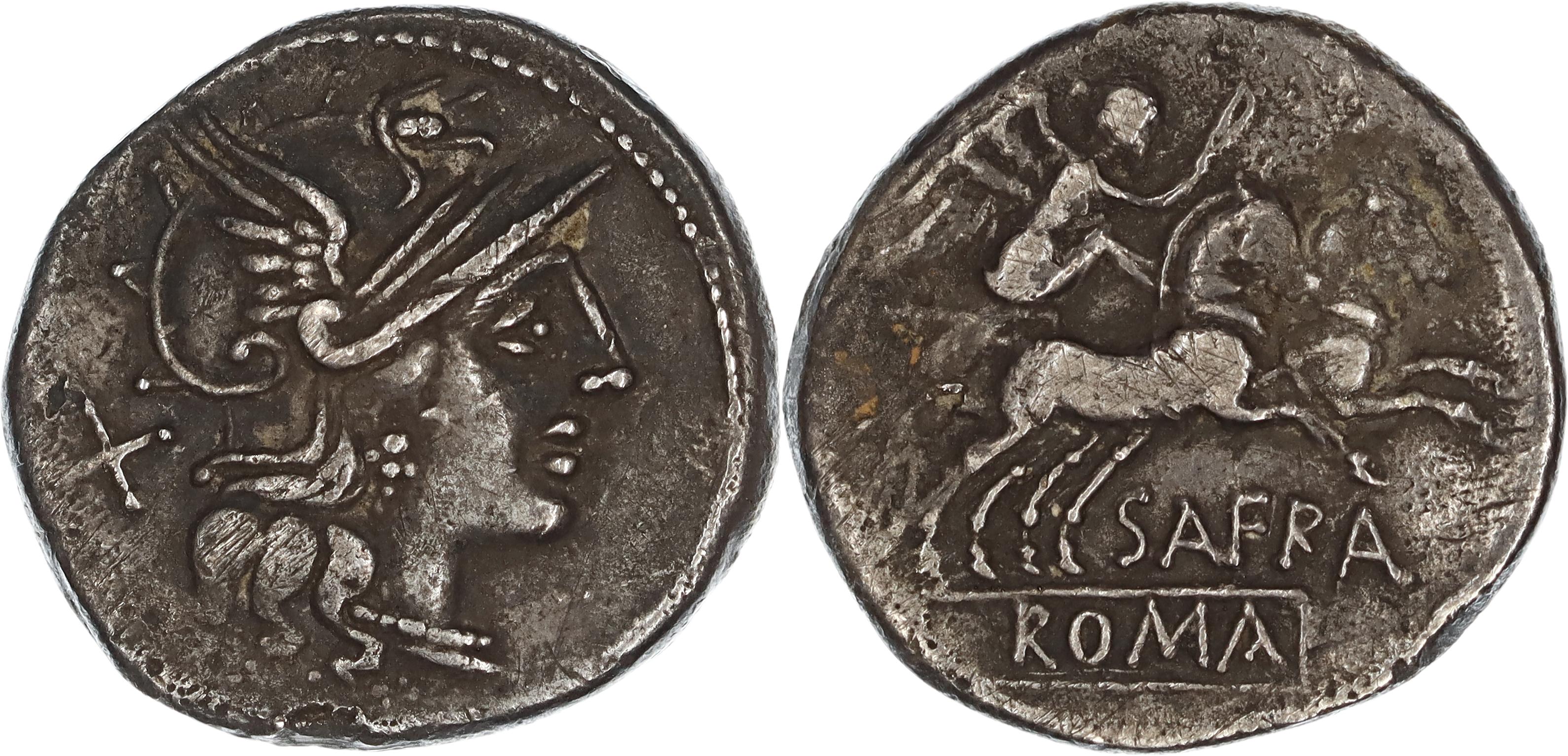 Roman Republic, Spurius Afranius, Silver Denarius, 150 BC, VF