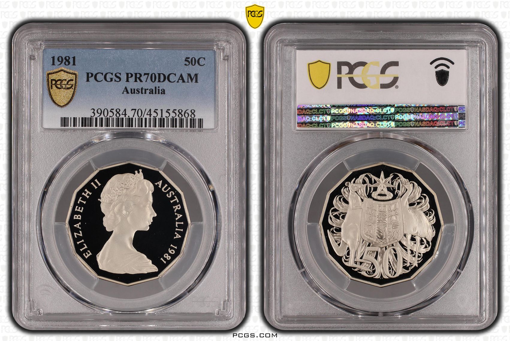 1981 Australian Fifty Cent, 50c Proof PCGS - PR70DCAM POP 36/0 -868